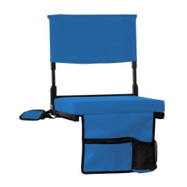 Jst Gamez Stadium Seat For Bleachers With Back Support Bleacher Seat Stadium Seating For Bleachers Stadium Chair Includes Shoulder Straps Carry Handle And Cup Holder Choose Your Style, Blue