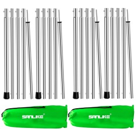 San Like Camping Tent Tarp Poles Set For Canopy Awning Shelter Backpacking Hiking - Telescopic Adjustable Length Tent Sunshade Support Stick Rods (Adjustable Length - Steel 2Packs)