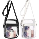 Packism Clear Purses For Women Stadium - Clear Bag Stadium Approved, Clear Stadium Bag Crossbody Bag Adjustable Shoulder Strap For Concerts Sports Festivals Events Game Day, White & Black