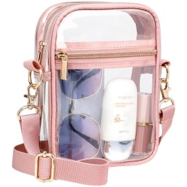 Packism Clear Purses For Women Stadium - Clear Bag Stadium Approved Crossbody Bag For Concerts Sports Festivals Events Game Day, Mini Rose Pink
