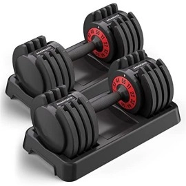 Adjustable Dumbbells 55Lb Single Dumbbell Weight, 5 In 1 Free Weight Dumbbell With Anti-Slip Nylon Handle, Ideal For Full-Body Home Gym Workouts