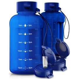 Water Bottle 32Oz+ - 40 Oz Water Bottles With Straw - 2-In-1 Lid Water Bottle 40Oz Water Bottle With Time Marker - 32 Oz+ Water Bottles With Straw - Motivational Water Bottle 32 Oz+ Gym Water Bottle