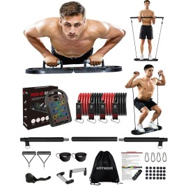 Hotwave 20 In 1 Push Up Board With 16 Gym Accessories.Pushups Bar With Resistance Bands,Portable Home Workout Equipment,Strength Training For Men And Women