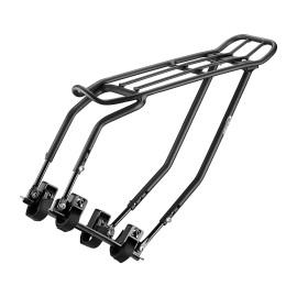 Ibera Bike Rack - Bicycle Touring Carrier Plus+ For Disc Brake/Non-Disc Brake Mount, Fat Tire Bikes, Frame-Mounted For Heavier Top & Side Loads, Height Adjustable For 26