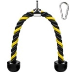 Awefrank Triceps Rope Cable Attachment Gym Pull Down Rope, 27 & 36 Inch With 4 Colors, Easy To Grip & Non-Slip Cable Machine Pull Down Rope For Gym Workout Exercise (Yellow)