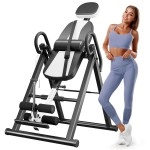 Yoleo Heavy Duty Inversion Table For Back Pain Relief With Adjustable Protective Belt 2023 Upgraded Inversion Foldable Heavy Duty Up To 300 Lbs