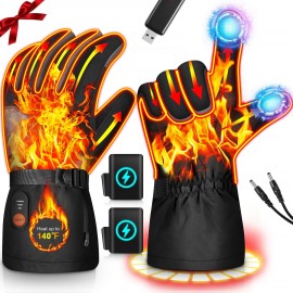 Rechargeable Heated Gloves For Men Women, 3 Modes 7.4V Fast Heating Waterproof Touch-Screen Heating Gloves For Motorcycle Skiing Hiking Hunting Work & Arthritis Hands, Hand Warmers Electric Gloves