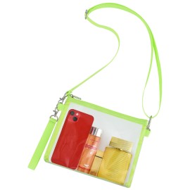 Clear Purse For Women Stadium, Clear Bag Stadium Approved With Removable Straps For Sport Event Travel Festival, Country Concert Outfits For Women And Men-Green
