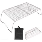 Redcamp Extra Large Folding Campfire Grill 304 Stainless Steel Grate, Portable Camp Cooking Grill Rack With Carrying Bag For Outdoor Camping Bbq