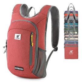 Skysper Small Daypack 10L Hiking Backpack Packable Lightweight Travel Day Pack For Women Men(Red)