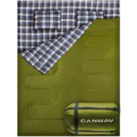 Canway Double Sleeping Bag,2 Person Sleeping Bag Lightweight Waterproof With 2 Pillows For Camping, Backpacking, Or Hiking For Adults Or Teens Queen Size Xl & Xxl