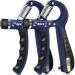 Flyfe Grip Strength Trainer, Plastic, 2 Pack 11-132 Lbs, Forearm Strengthener, Hand Squeezer Adjustable Resistance, Hand Grip Strengthener For Muscle Building And Injury Recovery (Navy Blue)