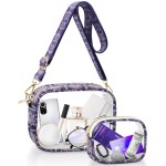 Ketiee Clear Purses For Women: Stadium Approved Clear Crossbody Bag 2 In 1 Tpu Clutch Bag With Adjustable Strap For Concerts (Purple)