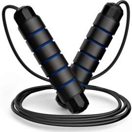 Skipping Rope - Jumping Rope Adjustable For Men Women Kids - Jump Rope For Exercise Fat Burning Workout Home Or Gym Personal Training Rope Black