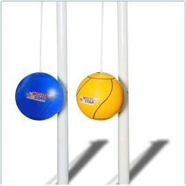 Western Star Tetherball Game Set - Soft-Touch Tether Ball With Durable Attached Rope - Indoor, Outdoor, Yard - 5 Colors - Easy Attach & Play - A Classic Family Outdoor Game For Kids (Pole)