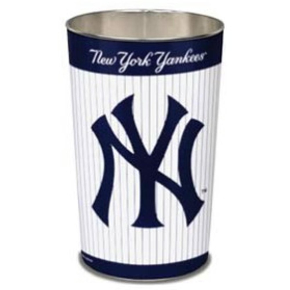 New York Yankees Wastebasket 15 Inch Pinstripes Design