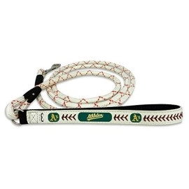 Oakland Athletics Pet Leash Leather Frozen Rope Baseball Size Medium Co