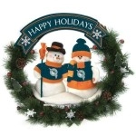 Florida Marlins Wreath 20 Inch Snowman Co