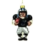 Carolina Panthers Ornament Blown Glass Football Player Co