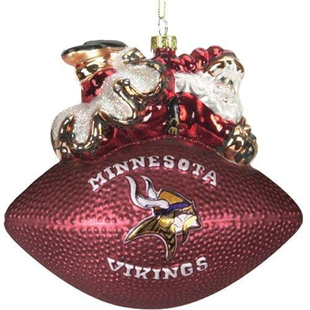 Minnesota Vikings Ornament 5 1/2 Inch Peggy Abrams Glass Football Co