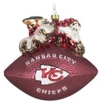 Kansas City Chiefs Ornament 5 1/2 Inch Peggy Abrams Glass Football Co