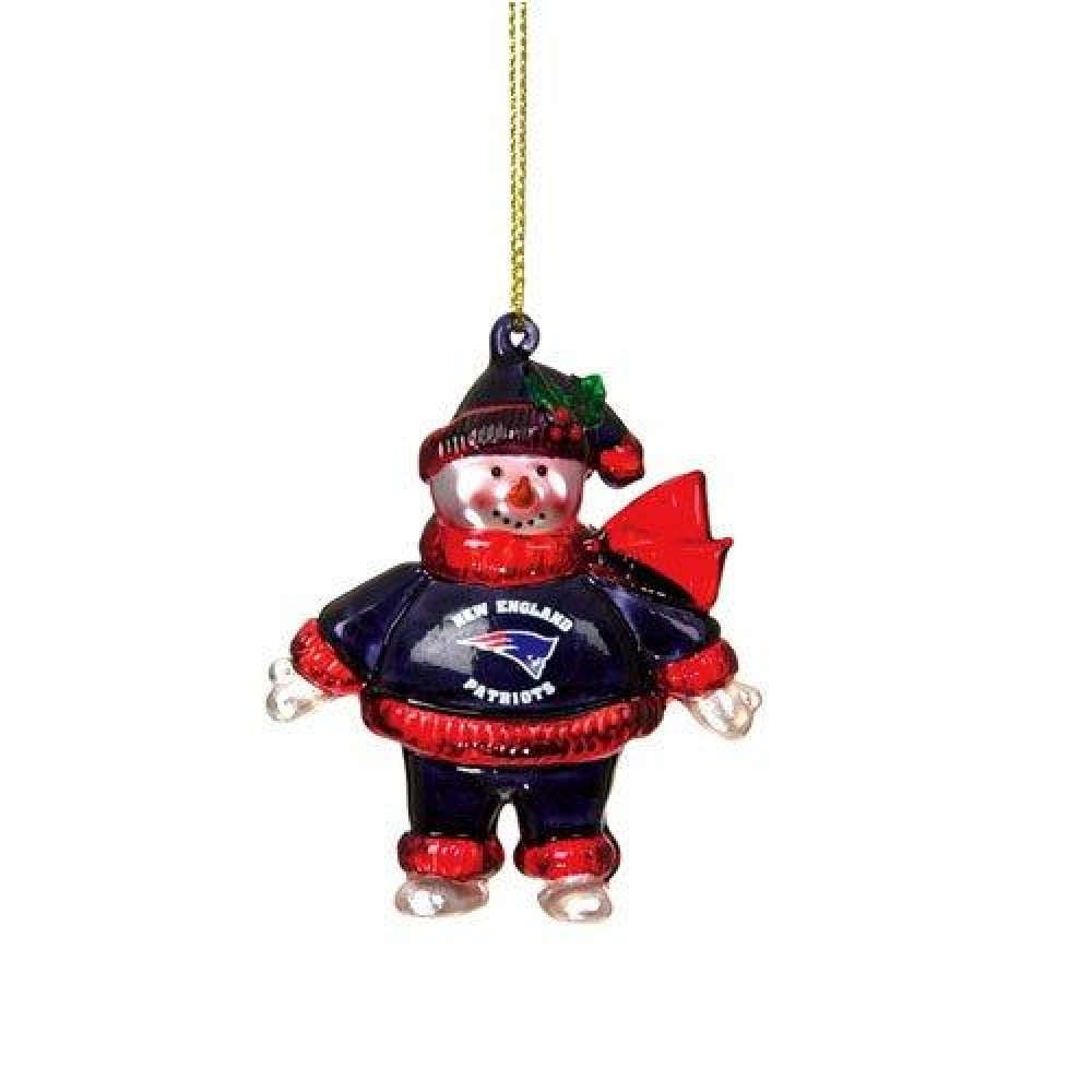 New England Patriots Ornament 2 3/4 Inch Crystal Snowman Co