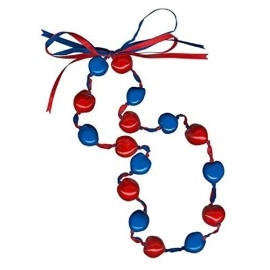 Lucky Kukui Nuts Necklace Royal/Red Co