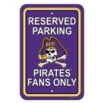 East Carolina Pirates Sign 12X18 Plastic Reserved Parking Style Co