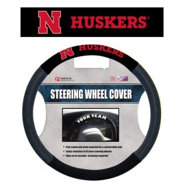 Nebraska Cornhuskers Steering Wheel Cover Mesh Style N Logo Design Co