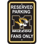 Missouri Tigers Sign 12X18 Plastic Reserved Parking Style Co