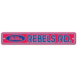 Mississippi Rebels Sign 4X24 Plastic Street Style - Special Order