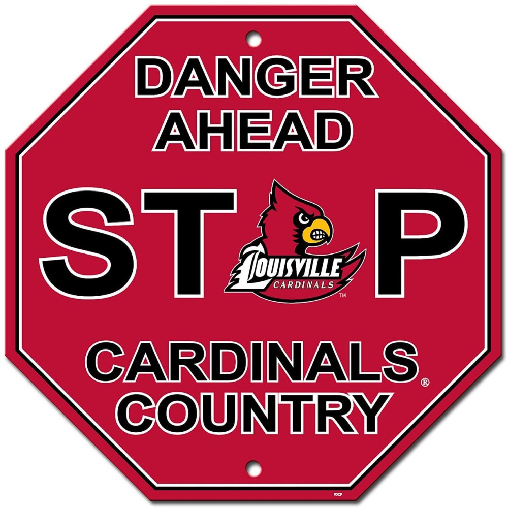 Louisville Cardinals Sign 12X12 Plastic Stop Style Co