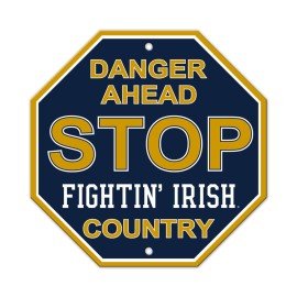 Notre Dame Fighting Irish Sign 12X12 Plastic Stop Style Co