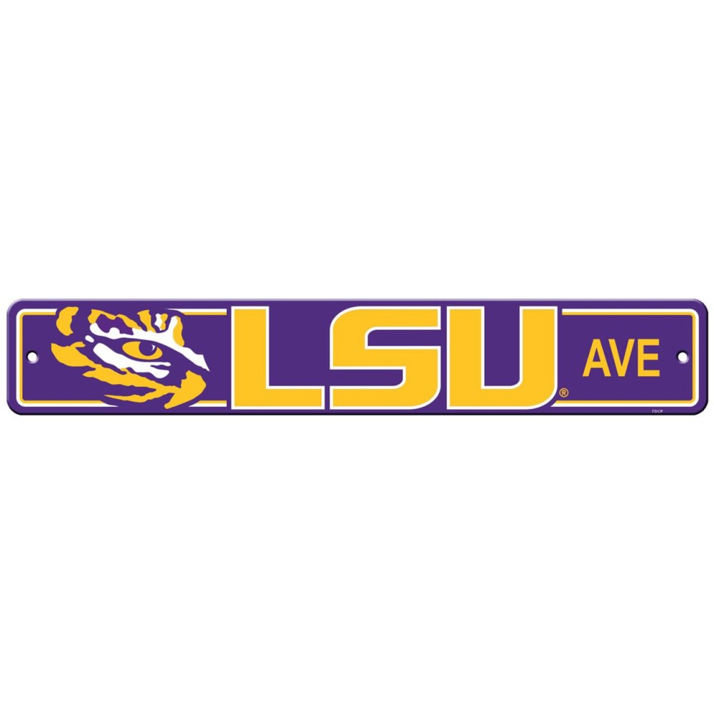 Lsu Tigers Sign 4X24 Plastic Street Style Special Order