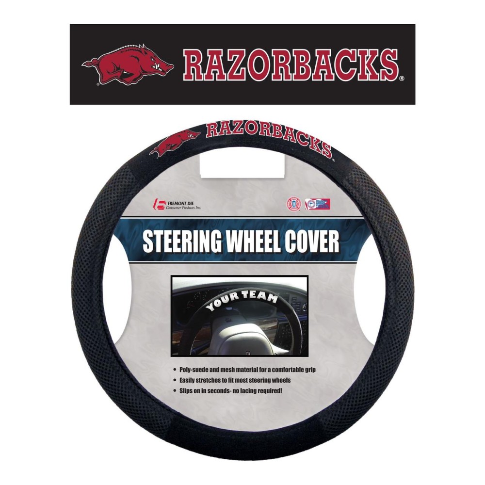 Arkansas Razorbacks Steering Wheel Cover Mesh Style Co