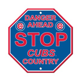 Chicago Cubs Sign 12X12 Plastic Stop Style Co