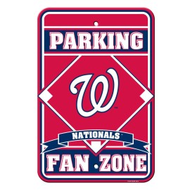 Washington Nationals Sign 12X18 Plastic Fan Zone Parking Style Co