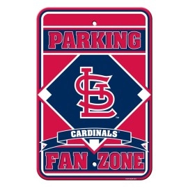 St. Louis Cardinals Sign 12X18 Plastic Fan Zone Parking Style Co