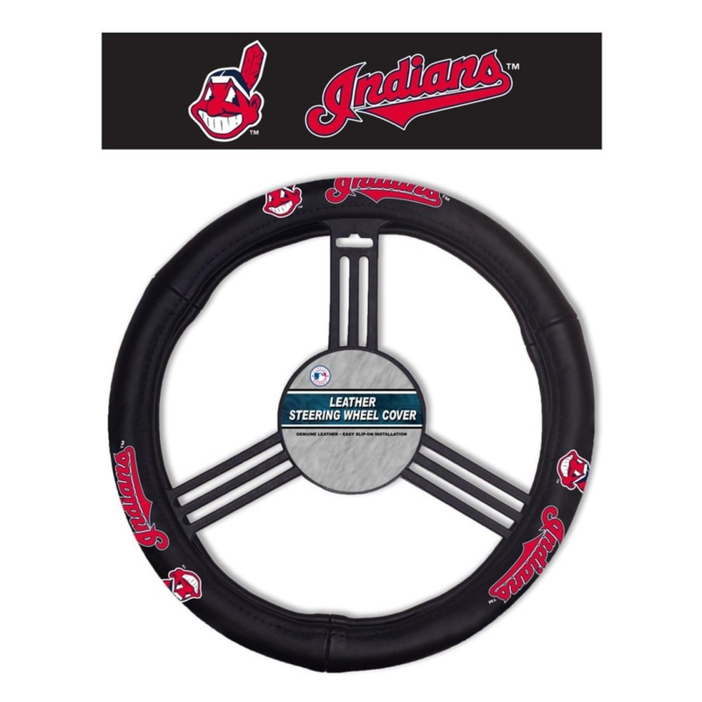 Cleveland Indians Steering Wheel Cover Leather Co