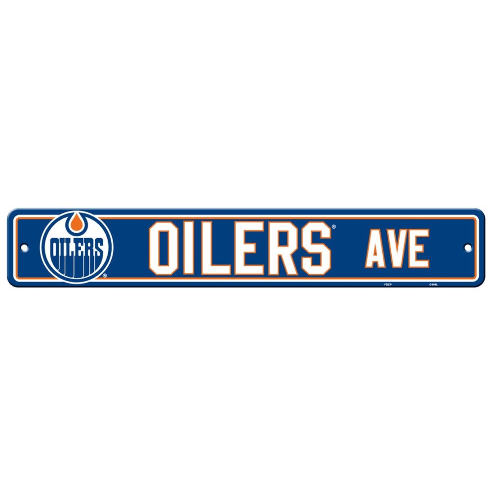 Edmonton Oilers Sign 4X24 Plastic Street Style Co