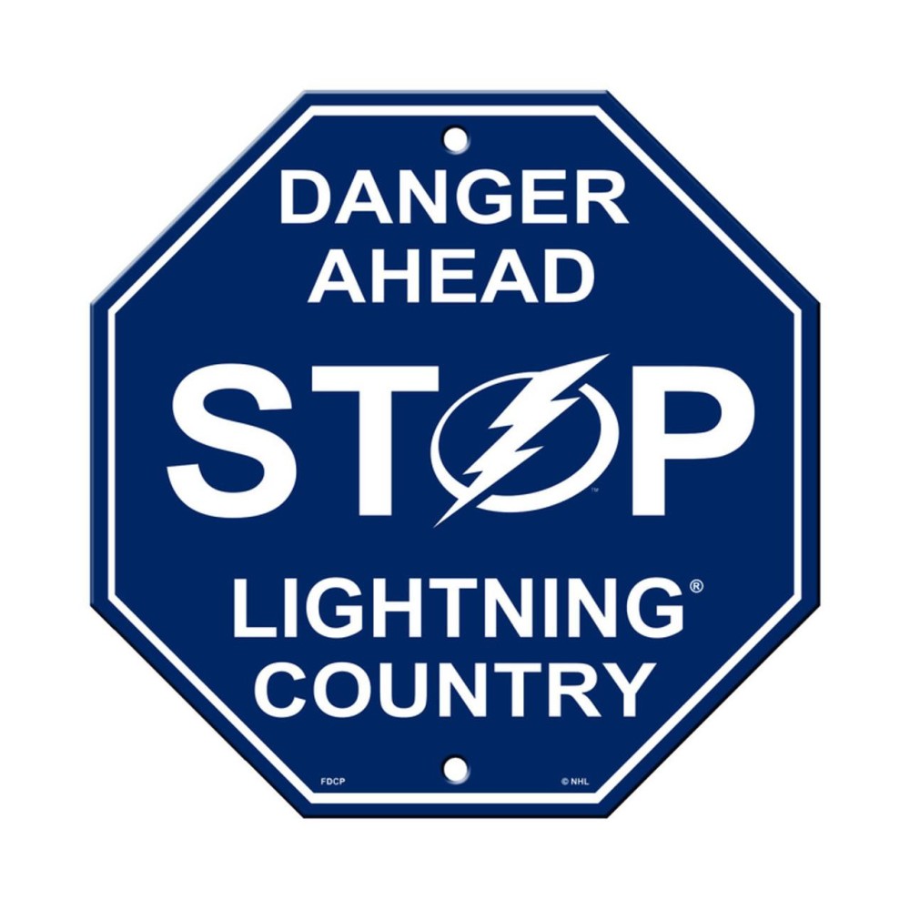 Tampa Bay Lightning Sign 12X12 Plastic Stop Style Co