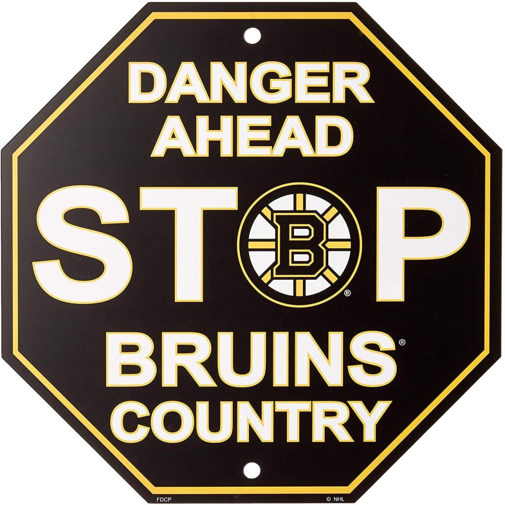 Boston Bruins Sign 12X12 Plastic Stop Style Co