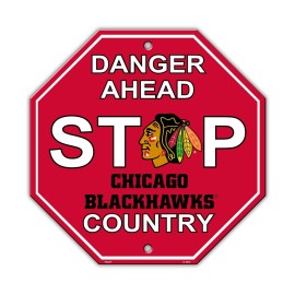 Chicago Blackhawks Sign 12X12 Plastic Stop Style Co