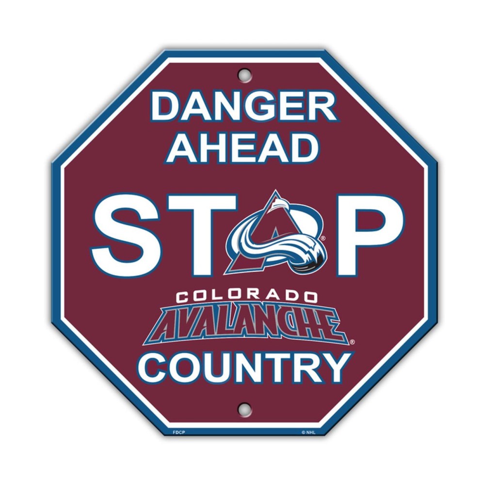 Colorado Avalanche Sign 12X12 Plastic Stop Style Co