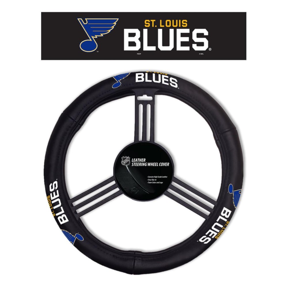 St. Louis Blues Steering Wheel Cover Leather Co