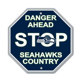 Seattle Seahawks Sign 12X12 Plastic Stop Style Co