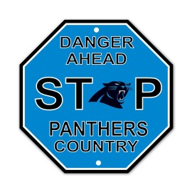 Carolina Panthers Sign 12X12 Plastic Stop Style Co