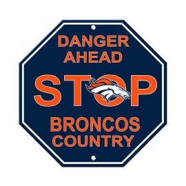 Denver Broncos Sign 12X12 Plastic Stop Style Co