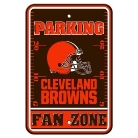 Cleveland Browns Sign 12X18 Plastic Fan Zone Parking Style Co