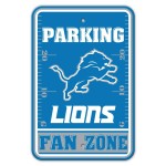 Detroit Lions Sign 12X18 Plastic Fan Zone Parking Style Co